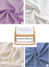 Load image into Gallery viewer, SnuzPod 4 Bassinet Cradle Custom Made Fitted Sheet - Organic Cotton Gauze
