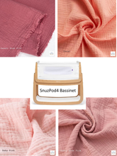 Load image into Gallery viewer, SnuzPod 4 Bassinet Cradle Custom Made Fitted Sheet - Organic Cotton Gauze
