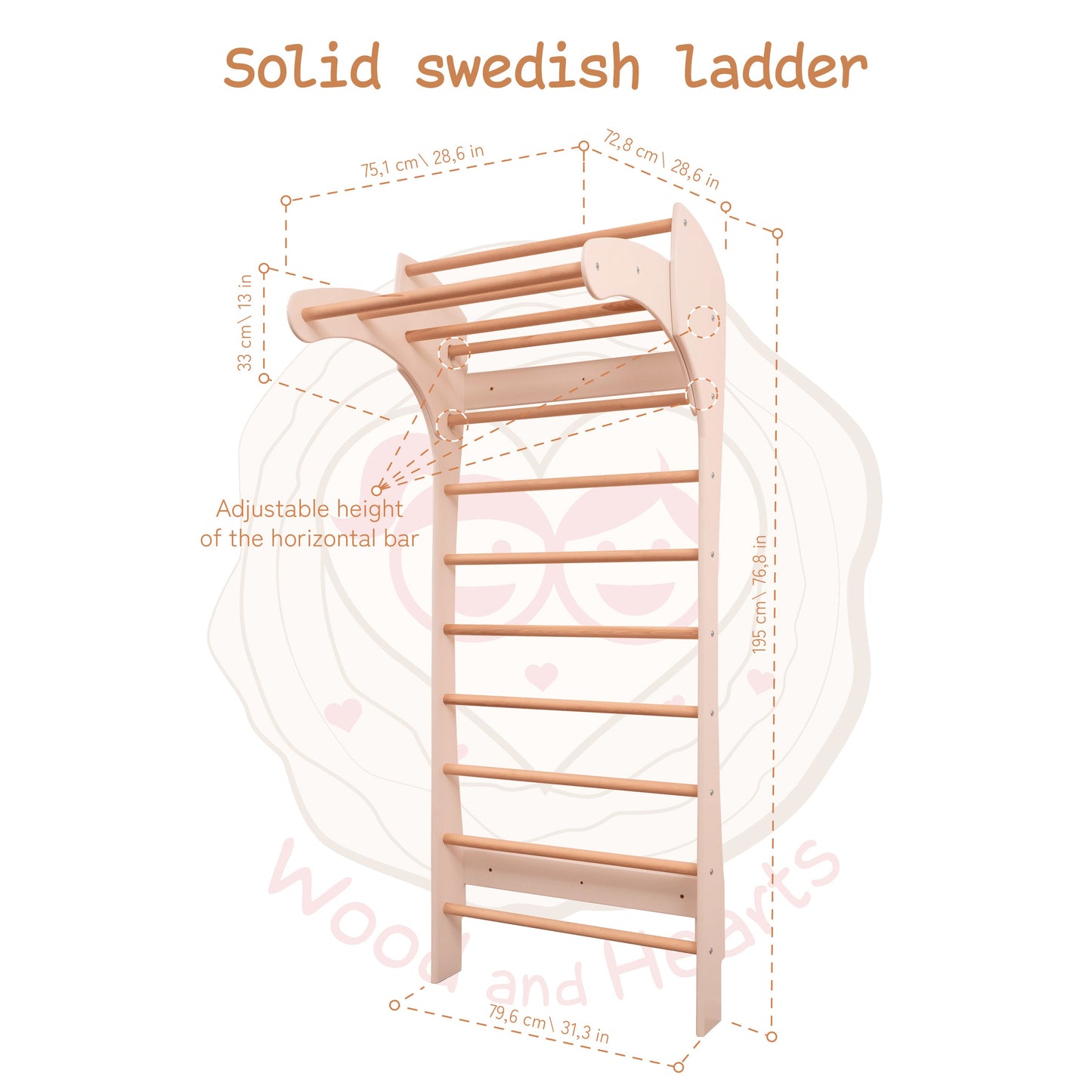 Wood and Hearts Eco-Friendly Wooden Kids' Swedish Wall