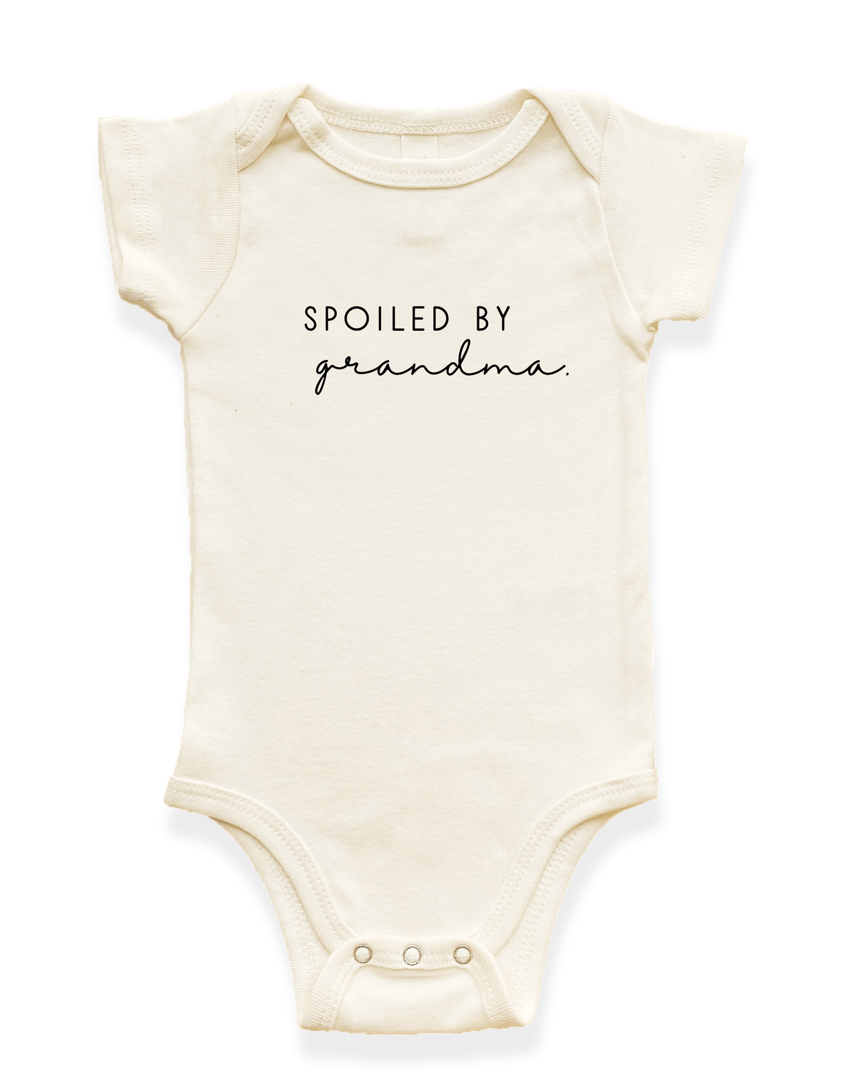 Spoiled By Grandma Organic Cotton Baby Bodysuit – Short Sleeve, 0–18M