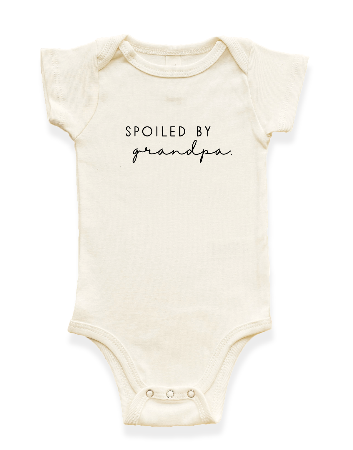 Spoiled By Grandpa Organic Cotton Baby Bodysuit – Short Sleeve, 0–18M