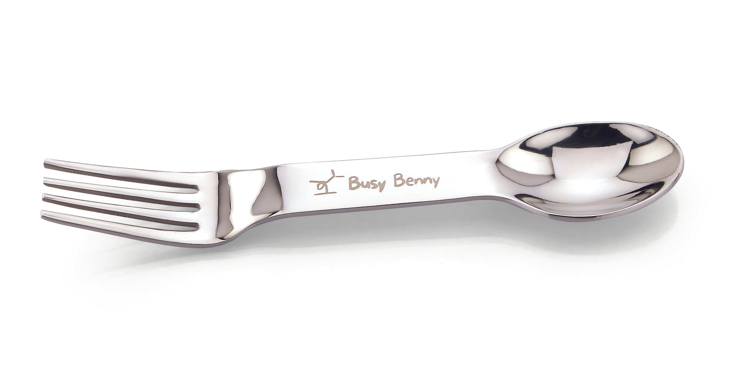 Busy Benny Eco-Friendly Kids' Stainless Steel Spork | Spoon and Fork Combo
