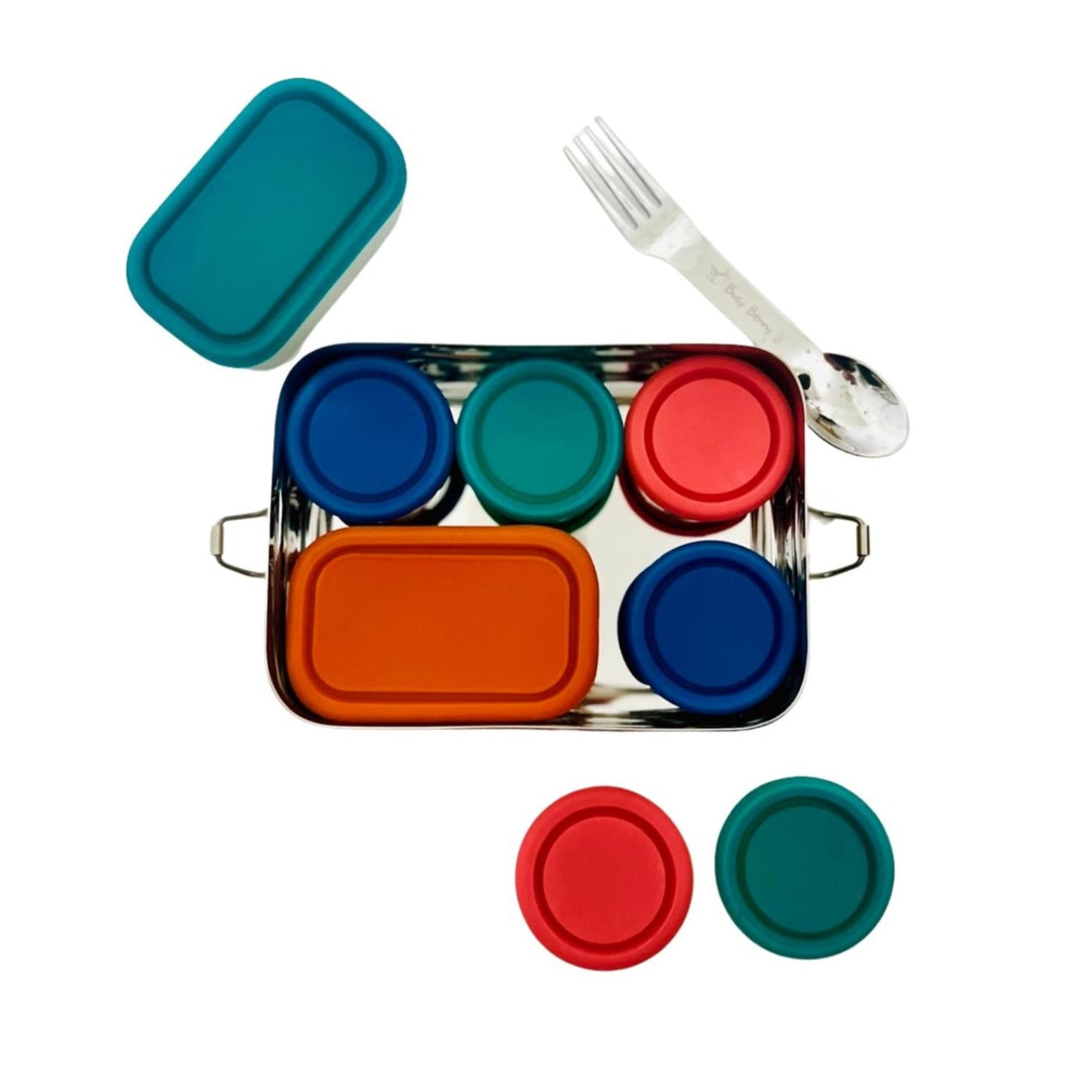 Busy Benny Complete Stainless Steel Snack Box Set for On-The-Go Snacking