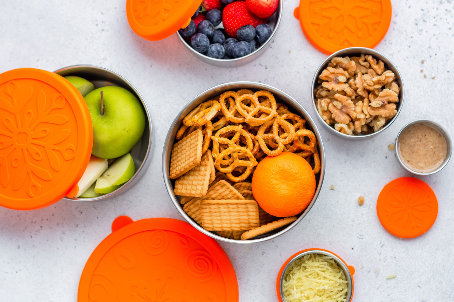 Ecozoi Sustainable Non-Toxic Stainless Steel Lunch Box 6 Pc Set, Leak Proof