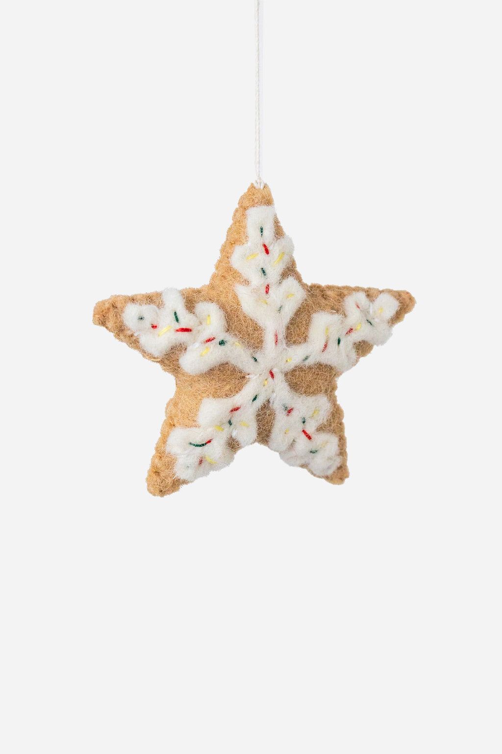 Star Cookie Ornament – Handmade Wool Felt Holiday Decor