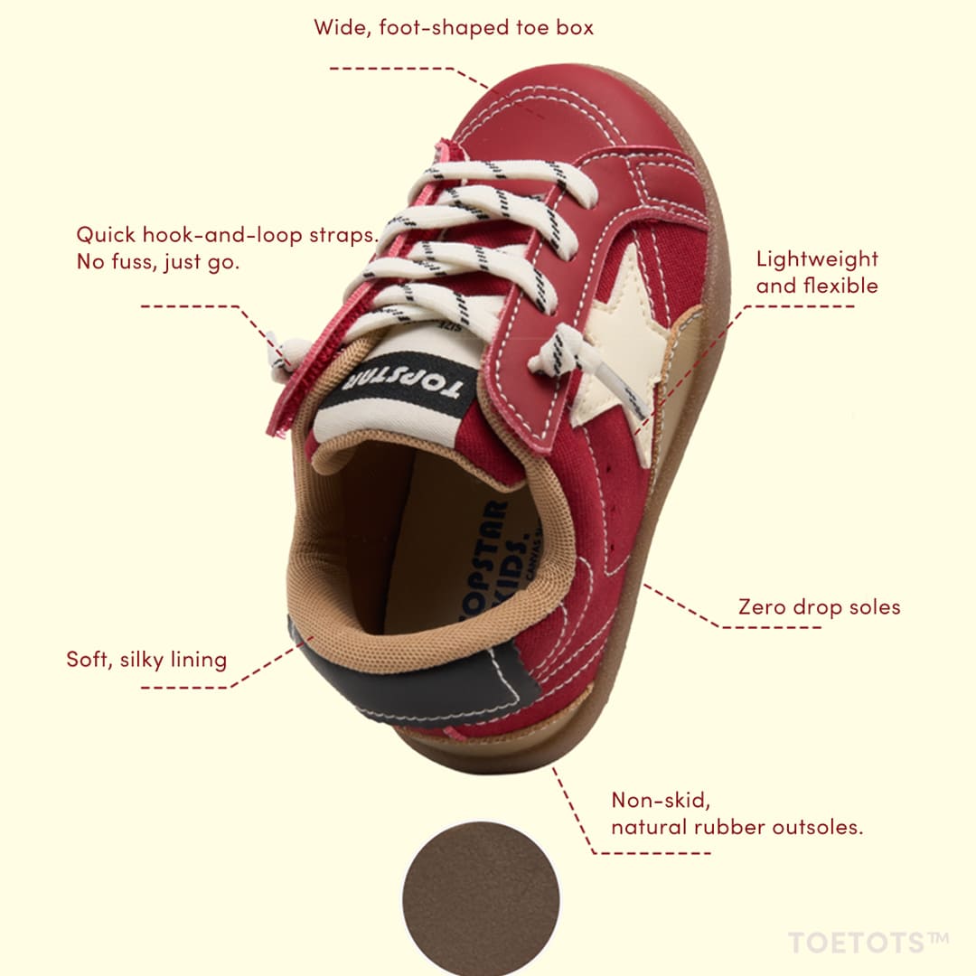 Stella Kid Sneaker – Recycled Leather, Velcro, Zero-Drop