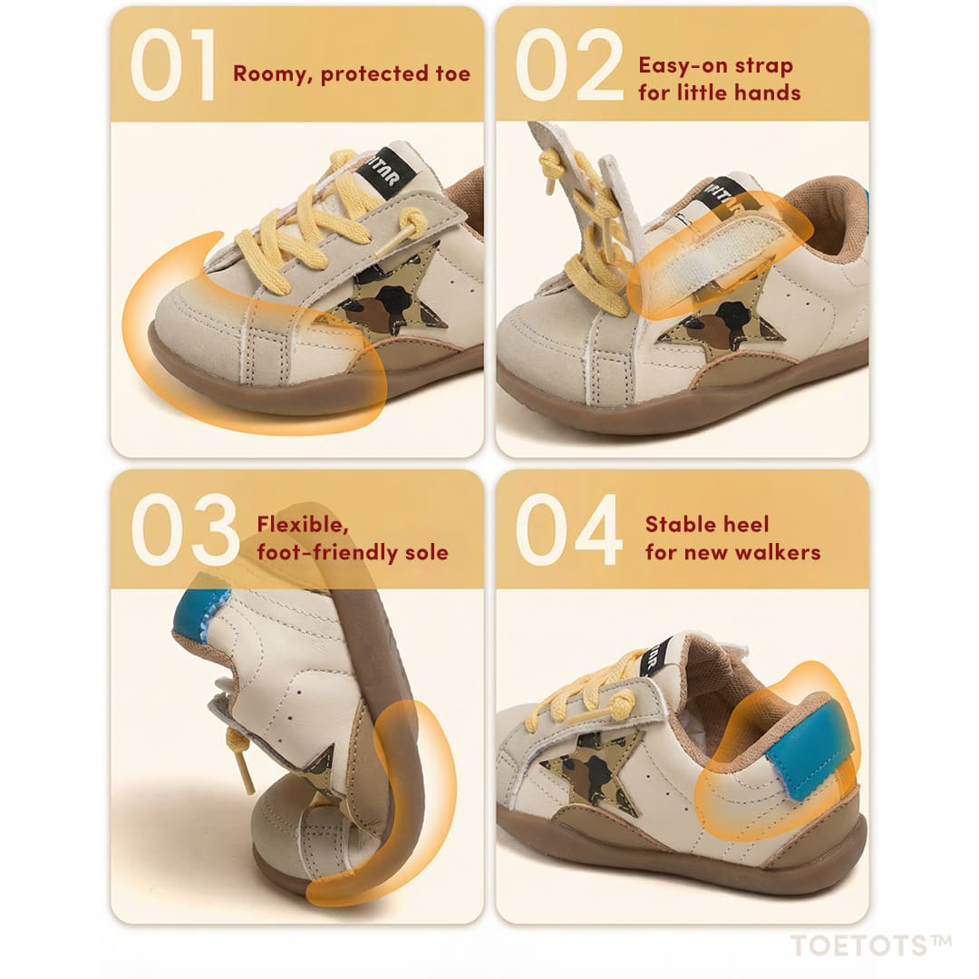 Stella Kid Sneaker – Recycled Leather, Velcro, Zero-Drop