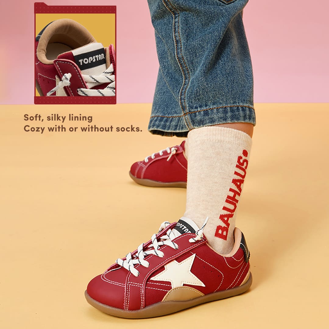 Stella Kid Sneaker – Recycled Leather, Velcro, Zero-Drop