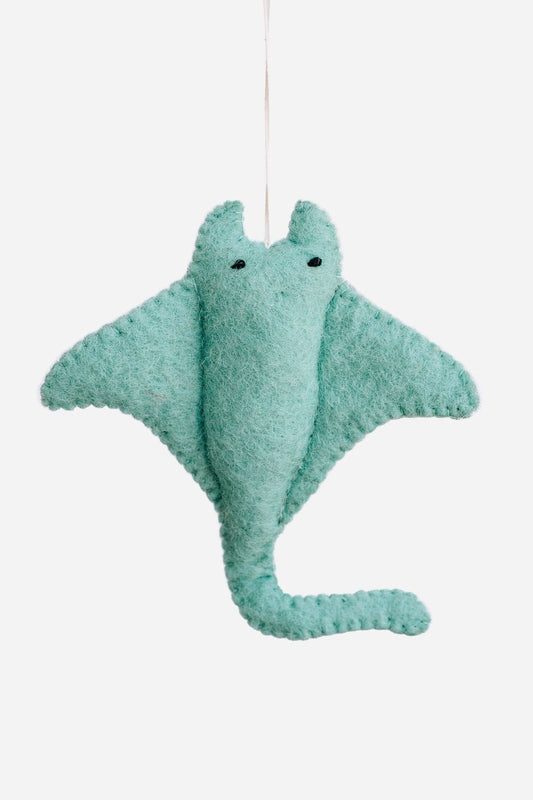 Manta Ray Ornament – Handmade Wool Felt Holiday Decor