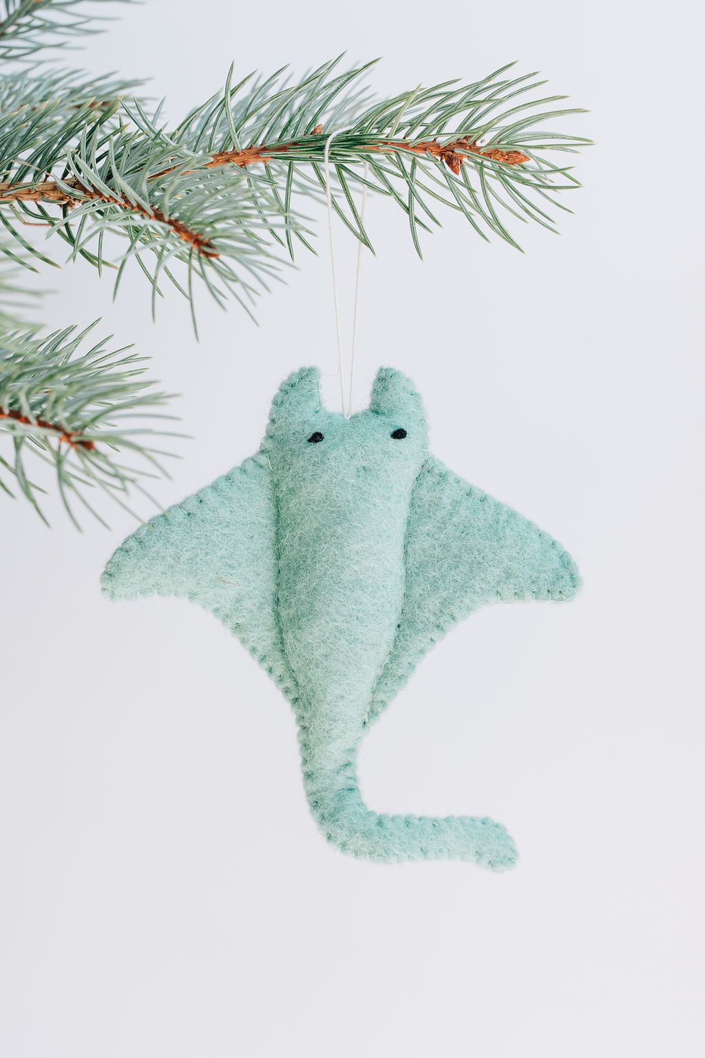Manta Ray Ornament – Handmade Wool Felt Holiday Decor