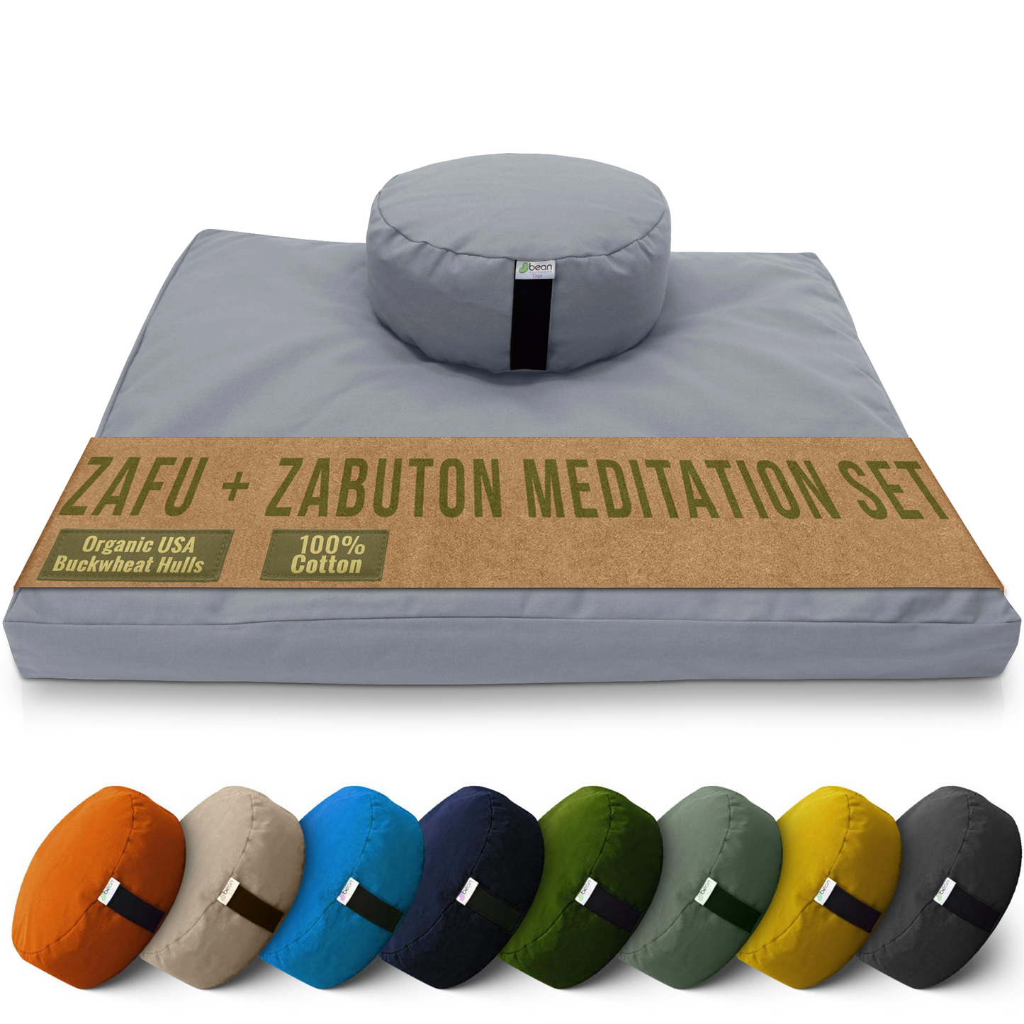 Meditation Cushion Set Zafu and Zabuton - Cotton ..Made in USA