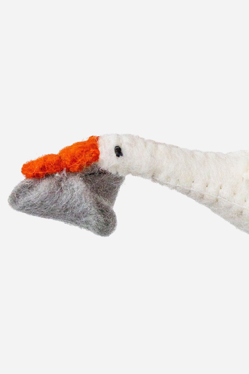 Stork Ornament – Handmade Wool Felt Holiday Decor