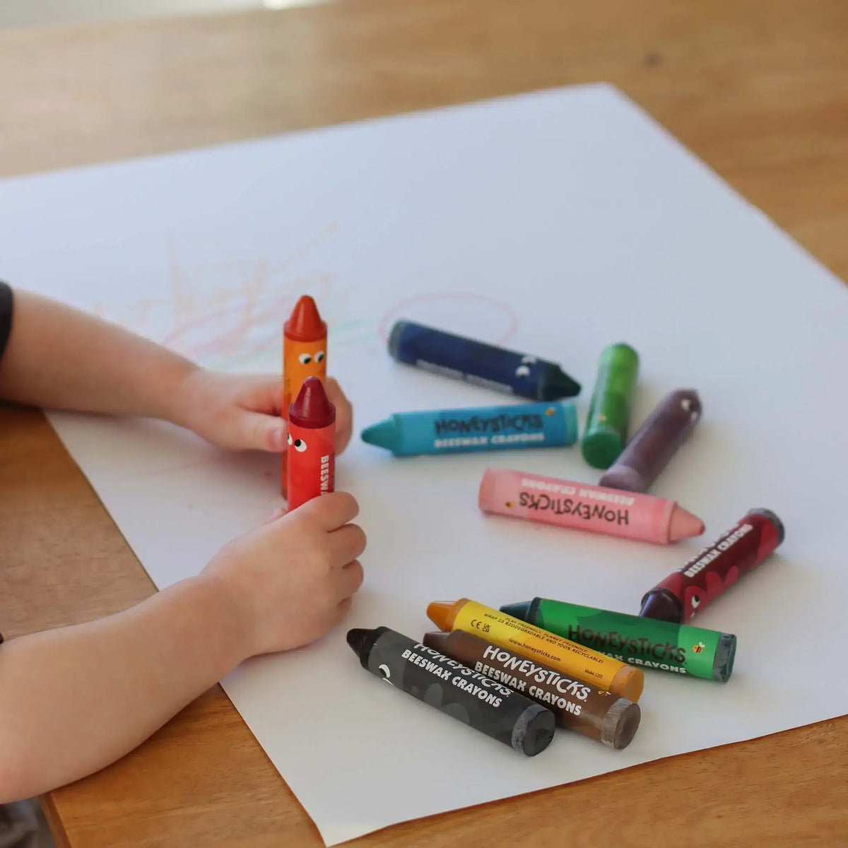 Honeysticks Super Jumbo Beeswax Crayons for Toddlers – Extra-Thick, Non-Toxic, 7 Pack