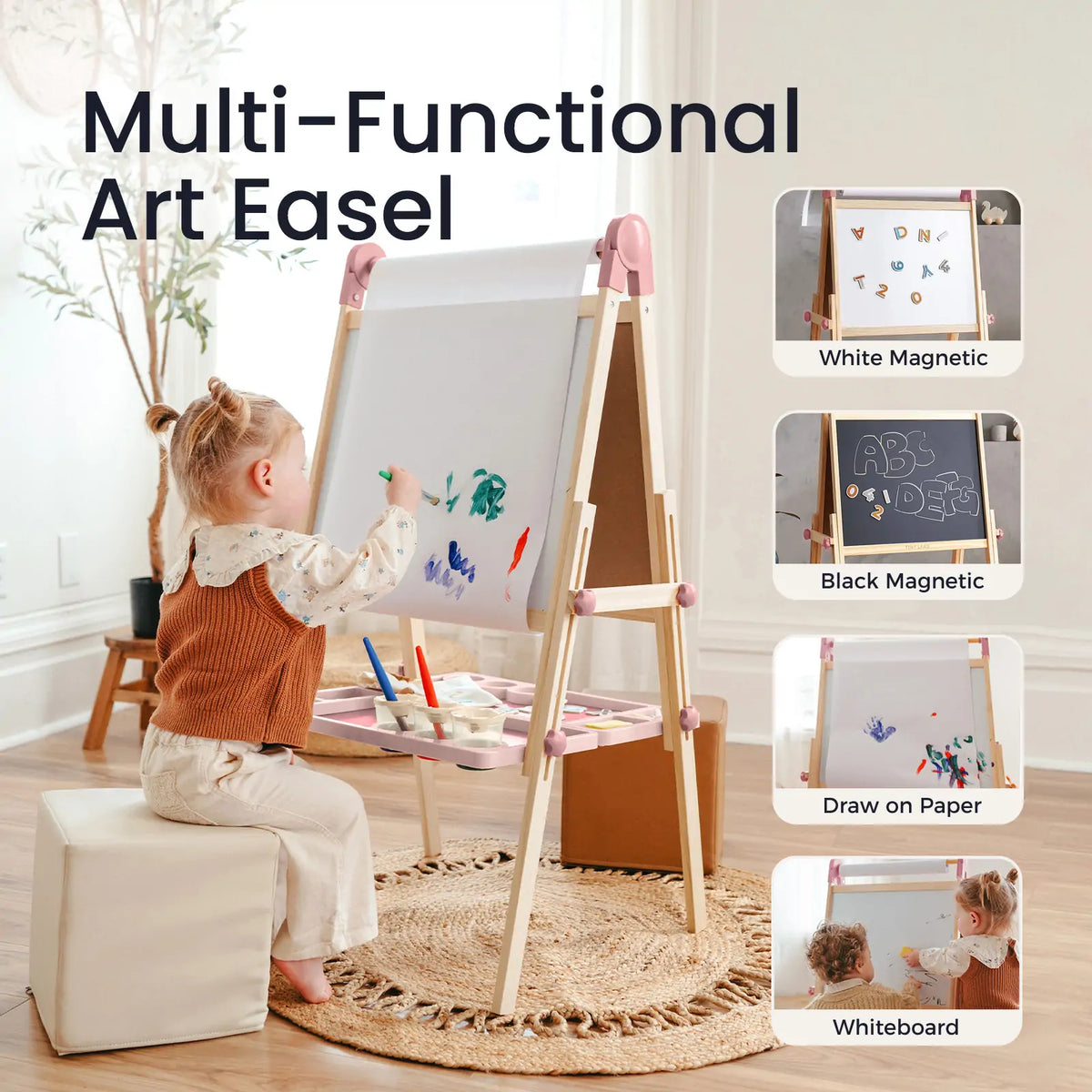 Tiny Land Magnitales Double-Sided Art Easel & Paper Roll Set