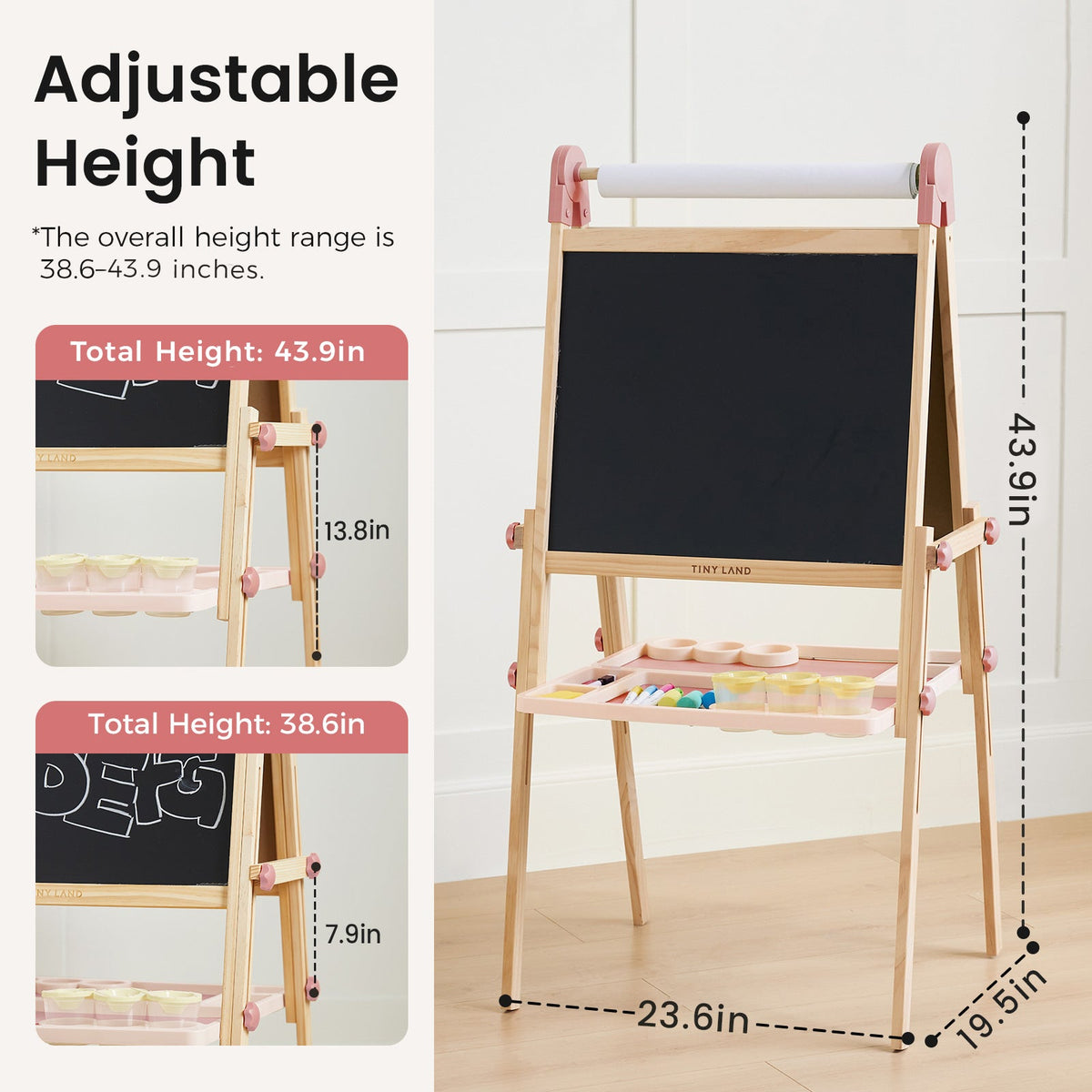 Tiny Land Magnitales Double-Sided Art Easel & Paper Roll Set