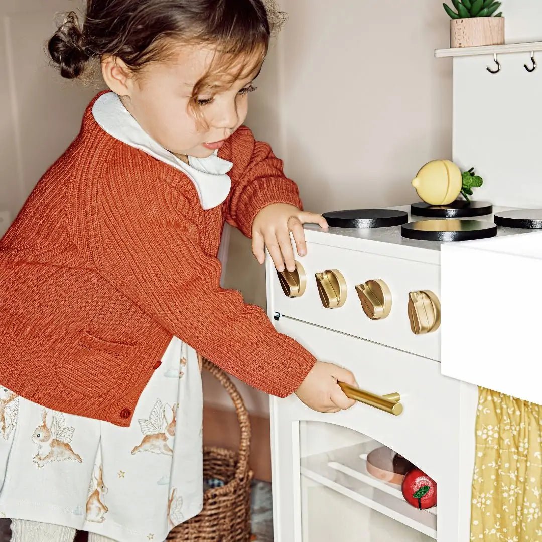 Tiny Land Honey Kitchenette Play Kitchen – Toddler Pretend Cooking Set