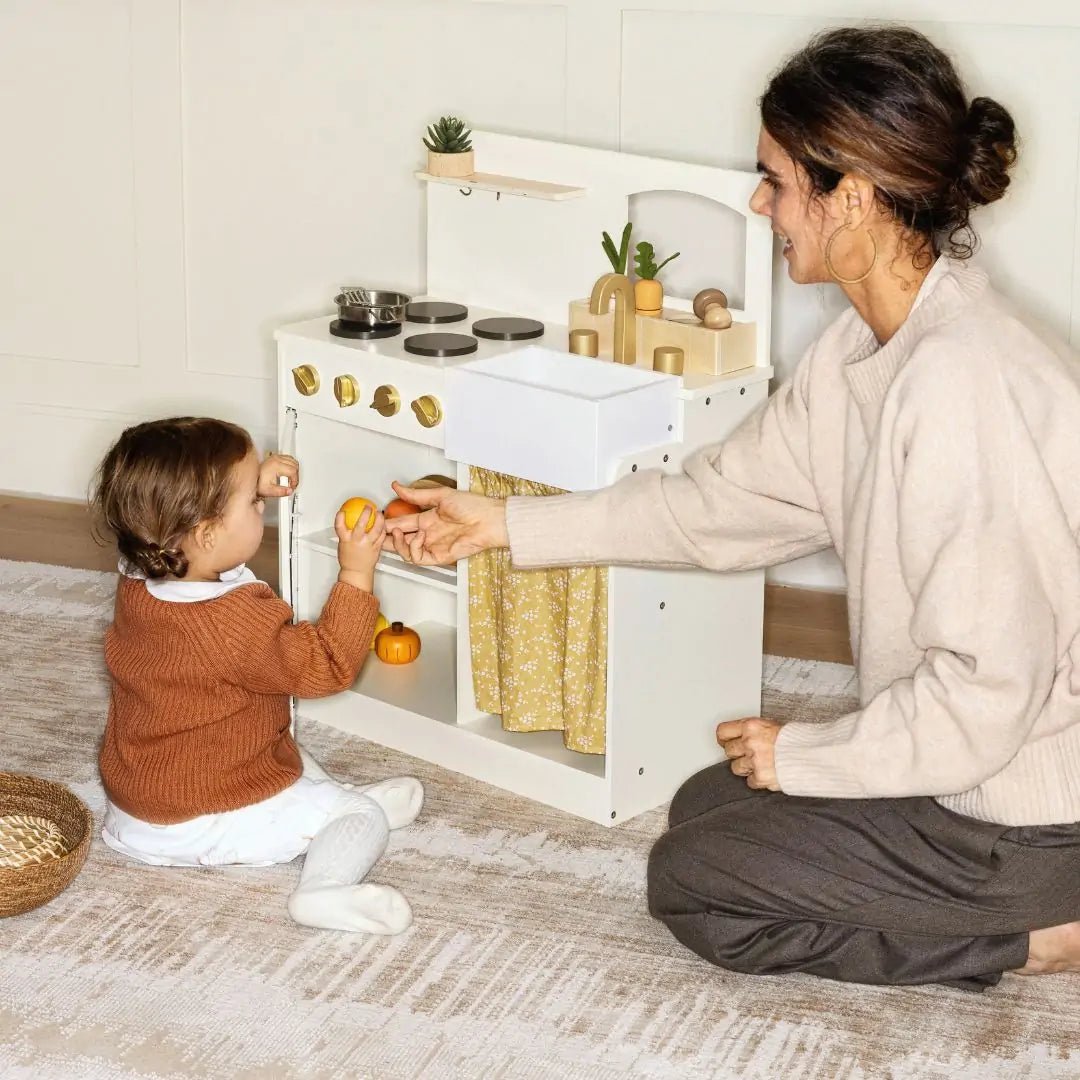 Tiny Land Honey Kitchenette Play Kitchen – Toddler Pretend Cooking Set