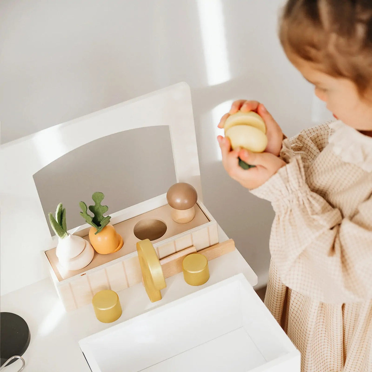 Tiny Land Honey Kitchenette Play Kitchen – Toddler Pretend Cooking Set