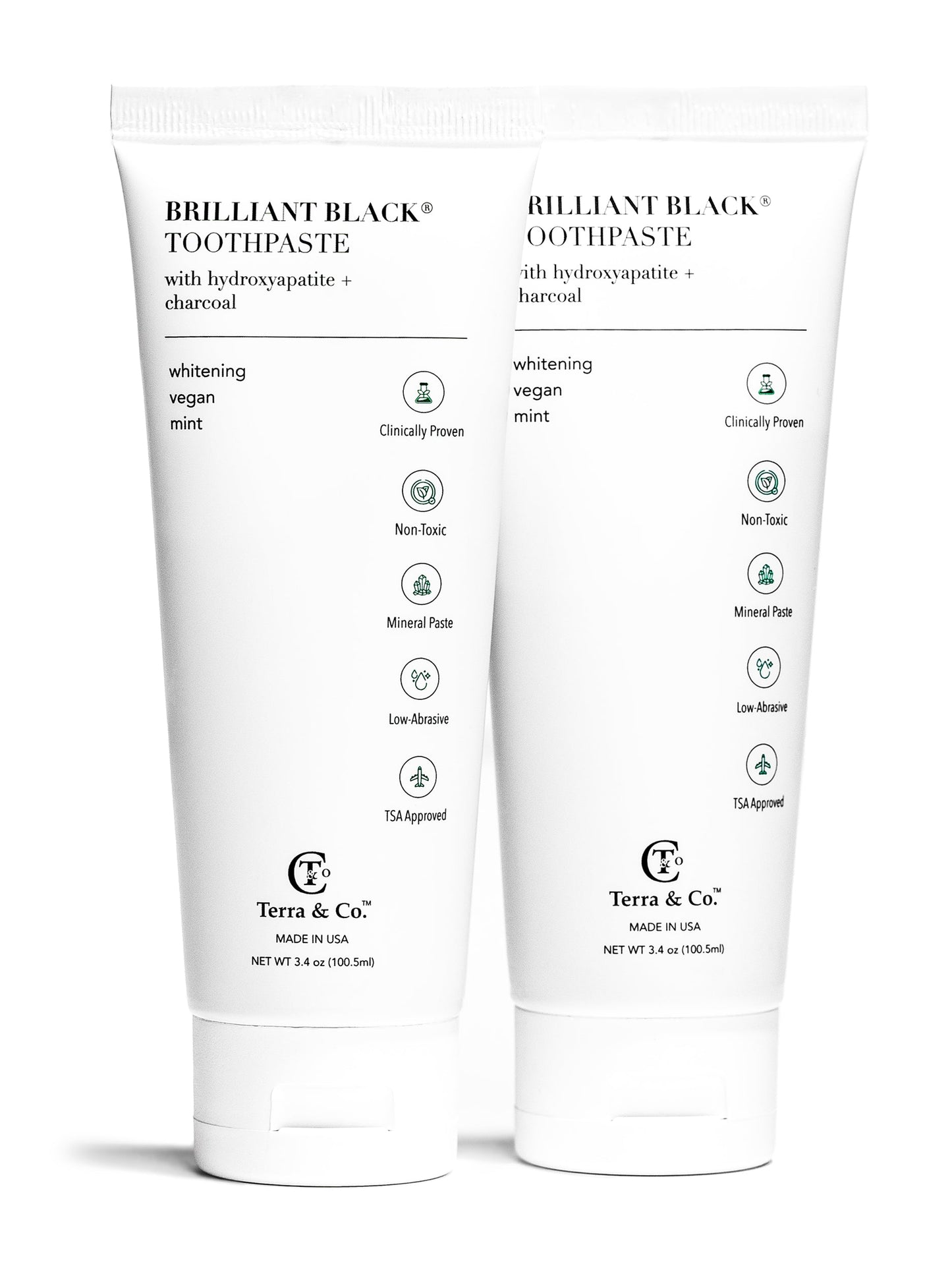 Natural Charcoal Toothpaste + Hydroxyapatite Bundle – Fluoride-Free Whitening & Remineralizing Duo