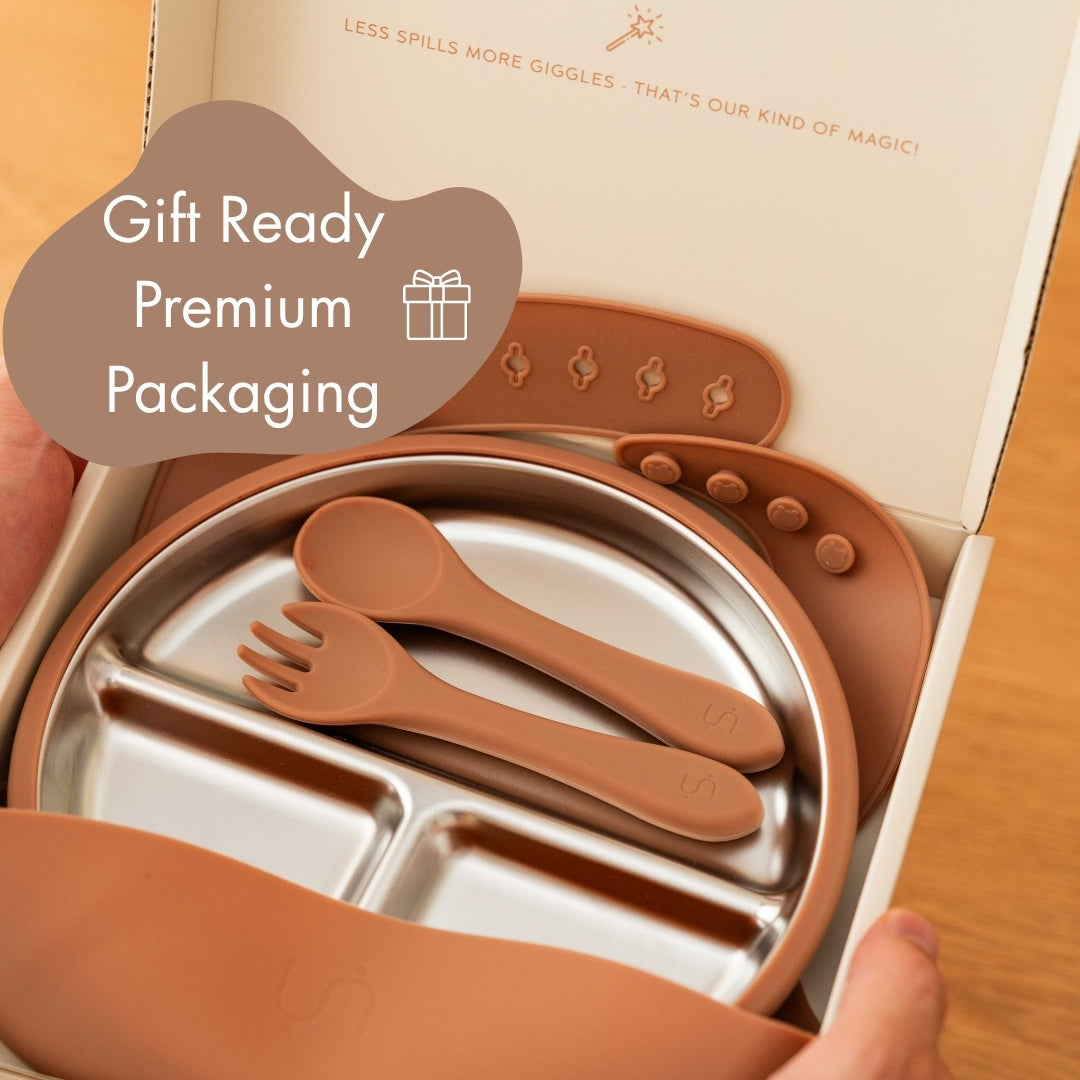 Tots Ground Complete Eco-Friendly Stainless Steel Baby and Toddler Feeding Set | Mocha Mousse