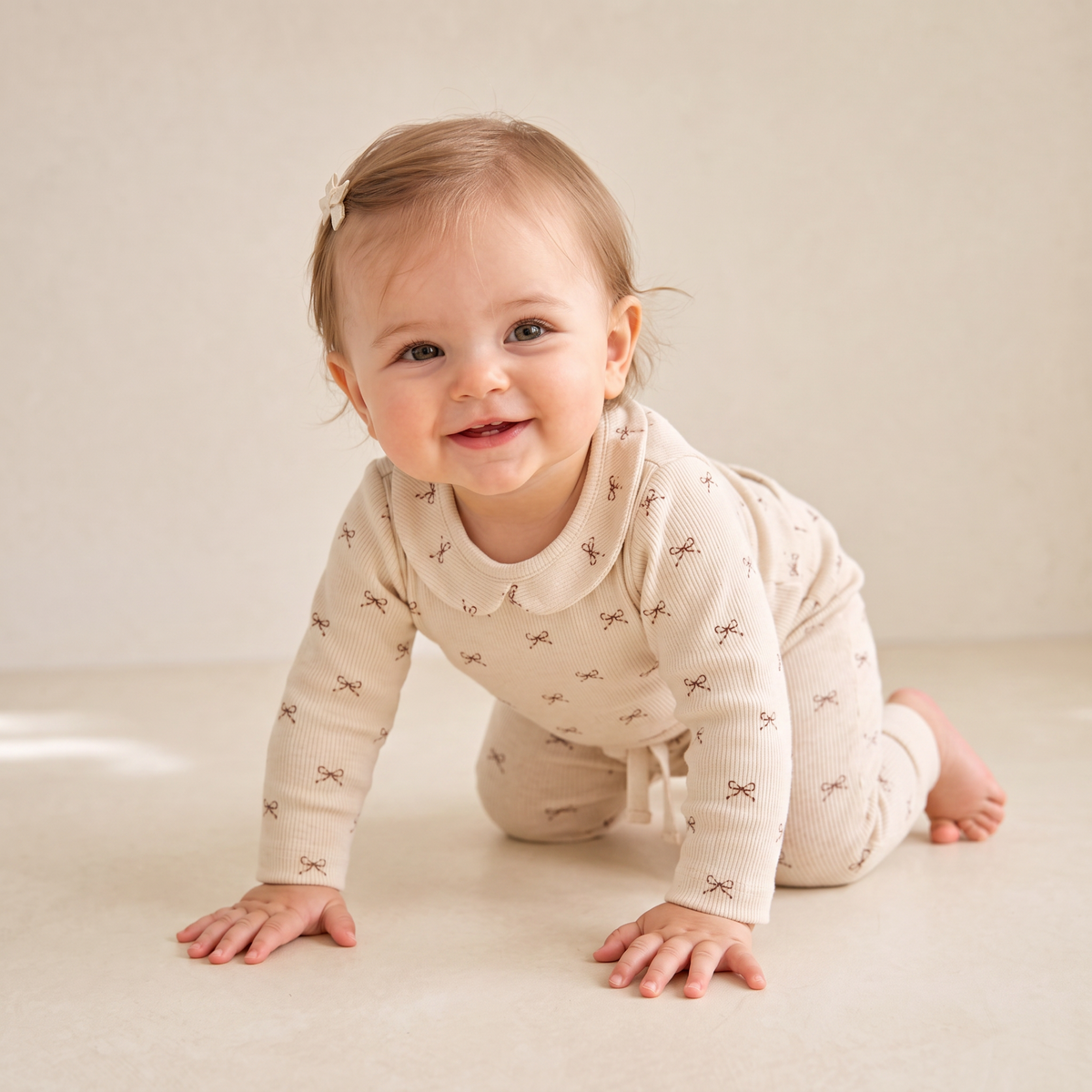 Organic Ruffle Collar Onesie & Pants Set for Babies – Tiny Bows