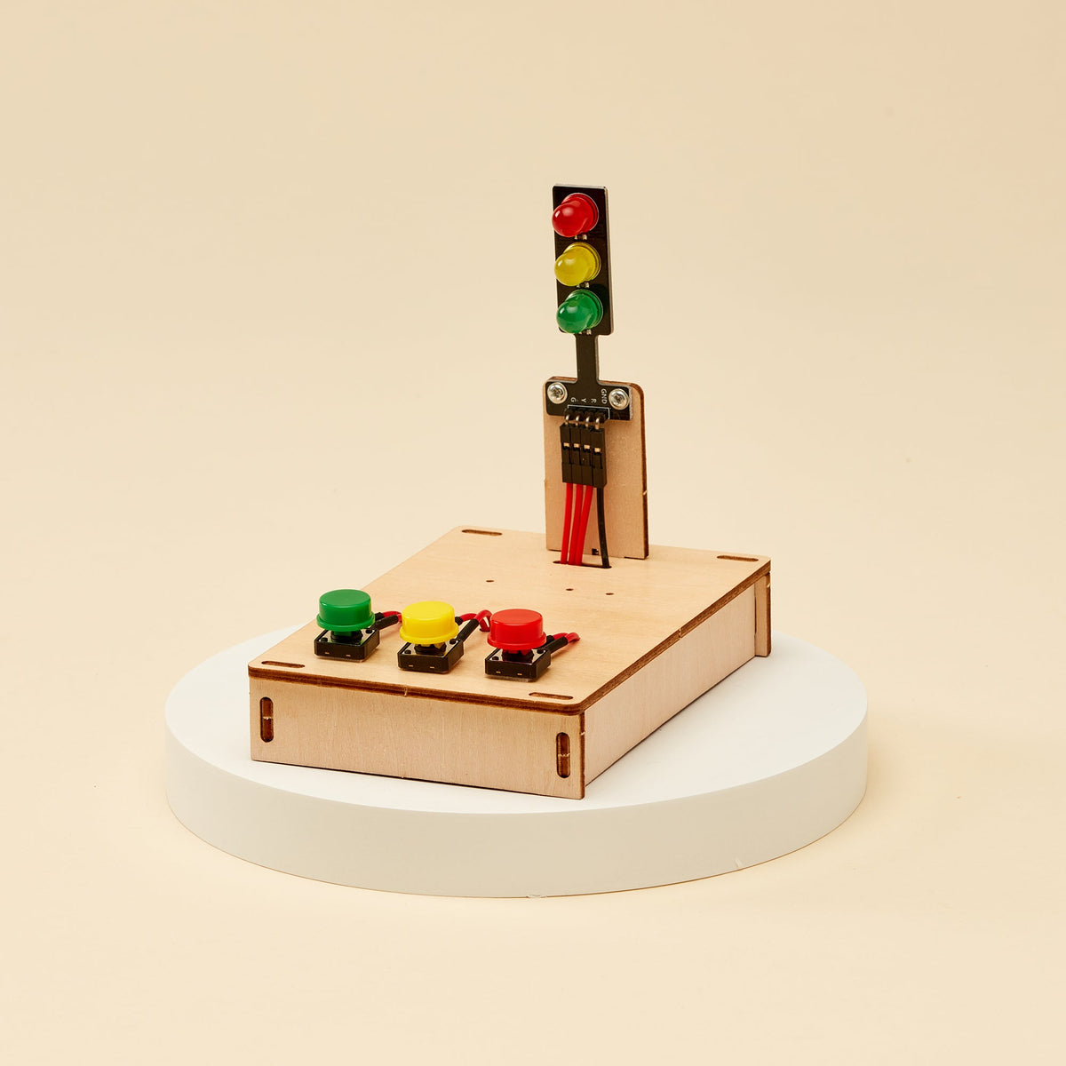 Kitsville Traffic Lights DIY Kit – Wooden STEM Building Kit for Kids 8+