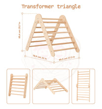 Load image into Gallery viewer, Wood and Hearts Eco-Friendly Wooden Montessori Foldable Pikler Triangle and Arch Climber Set
