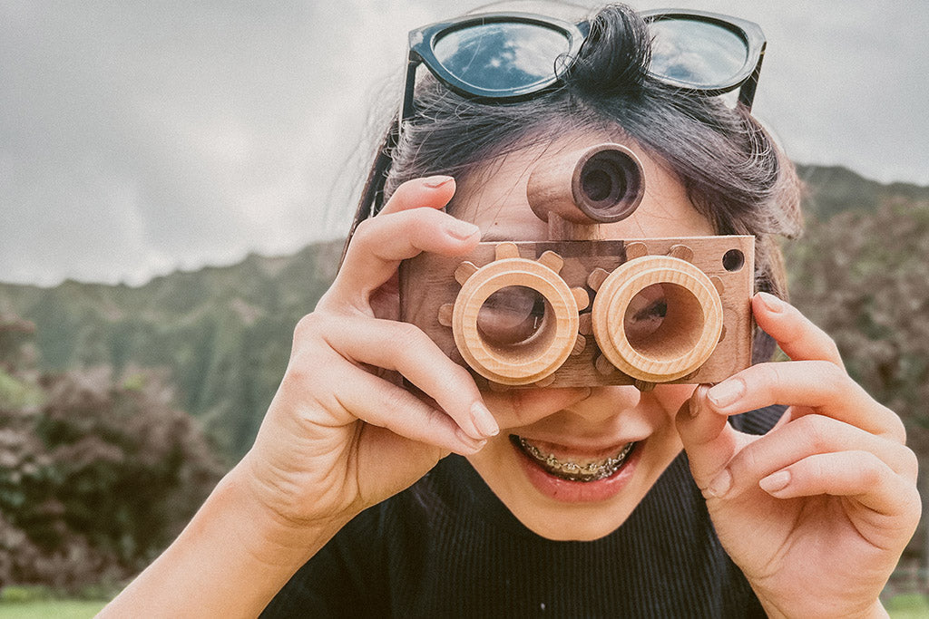 Twinkle Camera - Walnut Camera Body W/ Beechwood Lenses