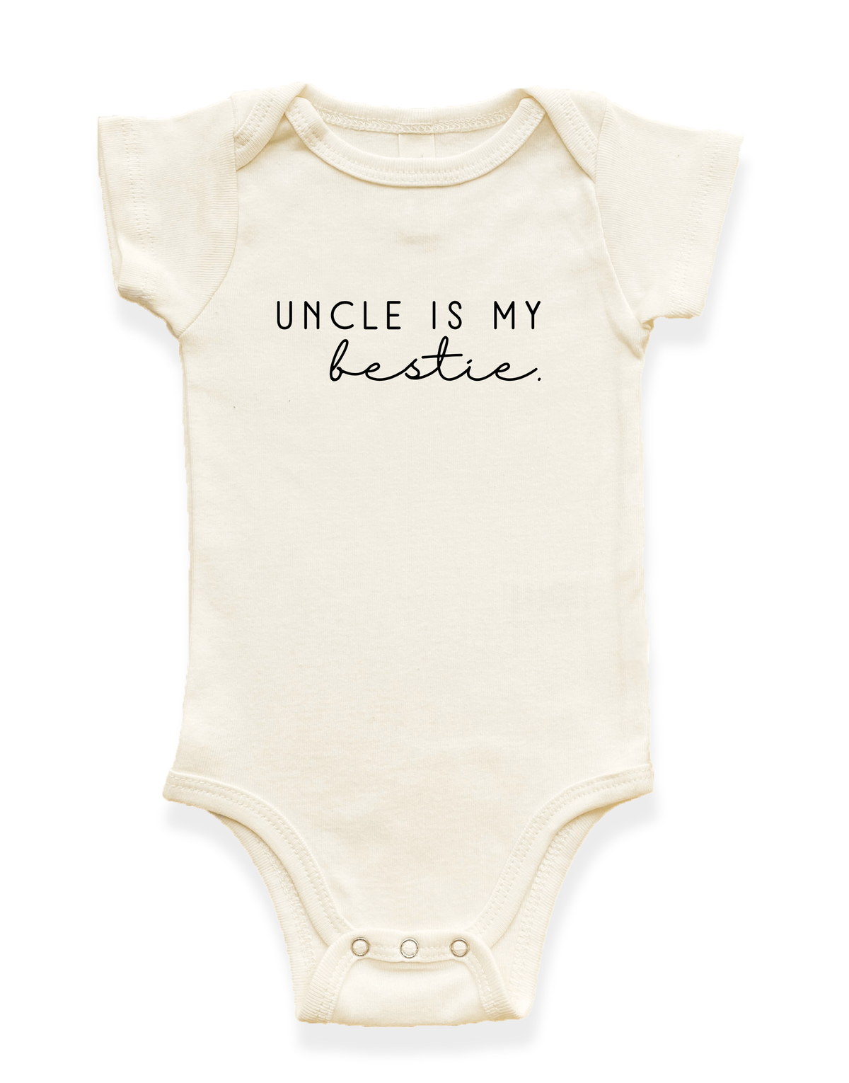 Uncle is my Bestie Organic Cotton Baby Bodysuit – Short Sleeve, 0–18M
