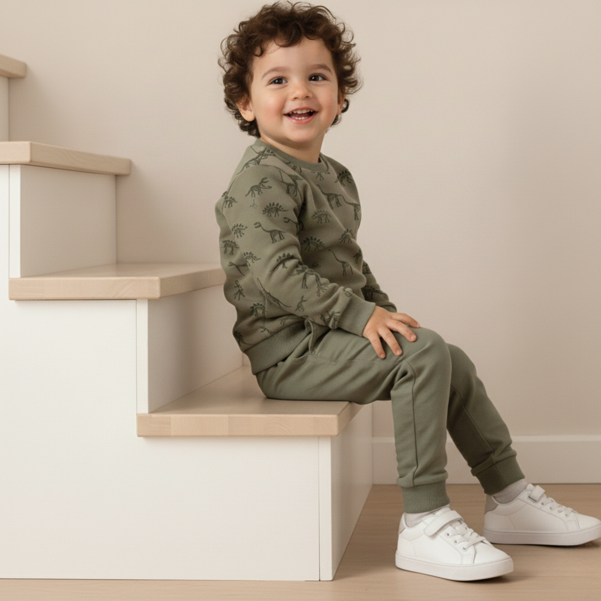 Organic Fleece Sweatshirt for Babies & Toddlers – Dino