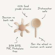 Load image into Gallery viewer, Mushie Water Wheel Bath Toy - Interactive Plastic Free Silicone Suction Cup Bath Fun
