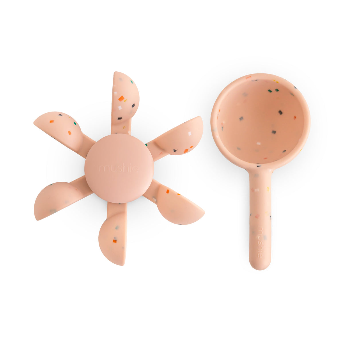 Mushie Water Wheel Bath Toy - Interactive Plastic Free Silicone Suction Cup Bath Fun
