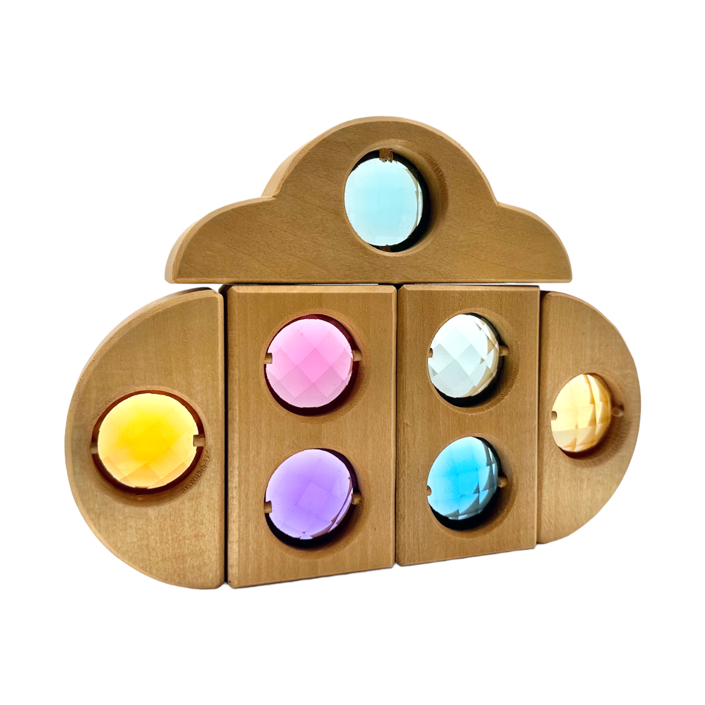 12 Pcs Rainbow Fairytale Window Blocks with Storage Tray