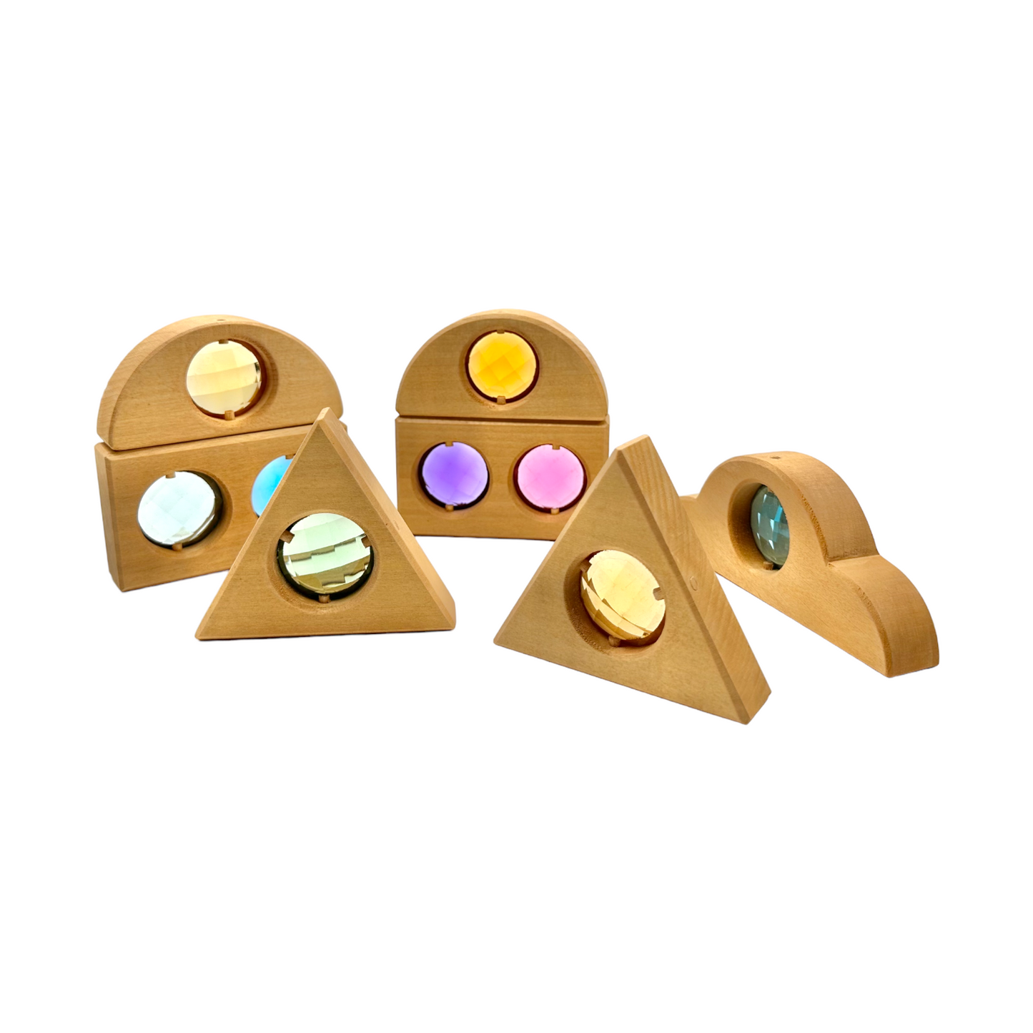 12 Pcs Rainbow Fairytale Window Blocks with Storage Tray