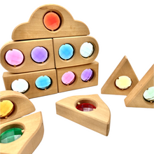 Load image into Gallery viewer, 12 Pcs Rainbow Fairytale Window Blocks with Storage Tray
