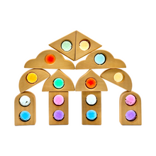 Load image into Gallery viewer, 12 Pcs Rainbow Fairytale Window Blocks with Storage Tray
