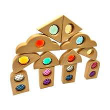 Load image into Gallery viewer, 12 Pcs Rainbow Fairytale Window Blocks with Storage Tray
