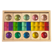 Load image into Gallery viewer, 10 Pcs Square Gemmed Translucent Blocks and 20 Pcs Lucite Cubes Set with Storage Tray
