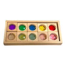 Load image into Gallery viewer, 10 Pcs Colored Square Gemmed Translucent Blocks with Storage Tray
