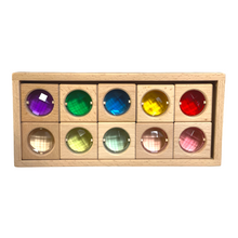 Load image into Gallery viewer, 10 Pcs Colored Square Gemmed Translucent Blocks with Storage Tray

