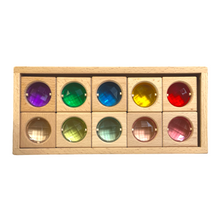 Load image into Gallery viewer, 10 Pcs Colored Square Gemmed Translucent Blocks with Storage Tray
