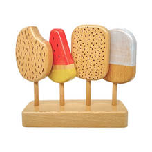 Load image into Gallery viewer, 10 Pcs Wooden Popsicle Ice Cream Bar and Pastry Cookies Pretend Play Set
