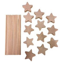 Load image into Gallery viewer, 12 PCS Wooden Star Wand Set in Rainbow and Natural Colors

