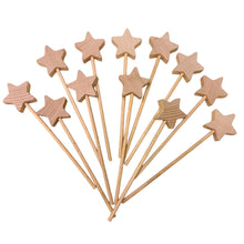 Load image into Gallery viewer, 12 PCS Wooden Star Wand Set in Rainbow and Natural Colors
