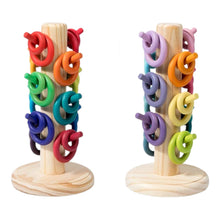 Load image into Gallery viewer, 12 Dowels Sorting Helper Tree with 24 Building Rings Set
