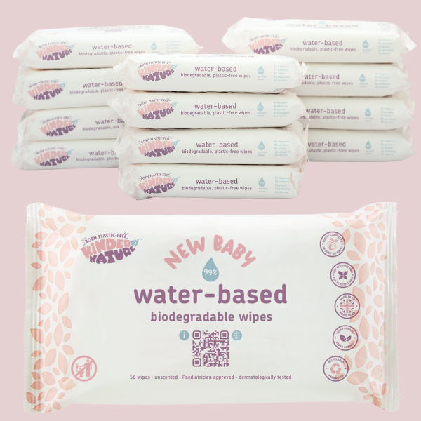 Kinder by Nature 99% Water Biodegradable Baby Wipes for Sensitive & Eczema-Prone Skin – 672 Count (12 Packs)