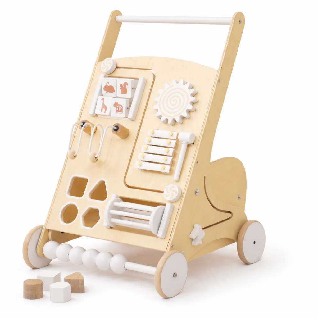 Avenlur Wooden Baby Push Walker with Activity Panel – Montessori Sensory Walker