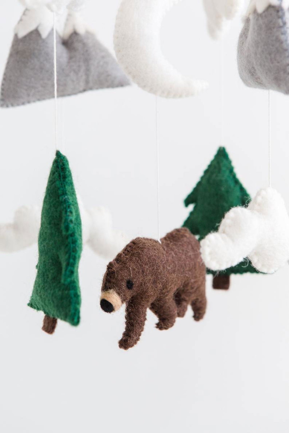 Bear Crib Mobile – Handmade Wool Felt Nursery Decor