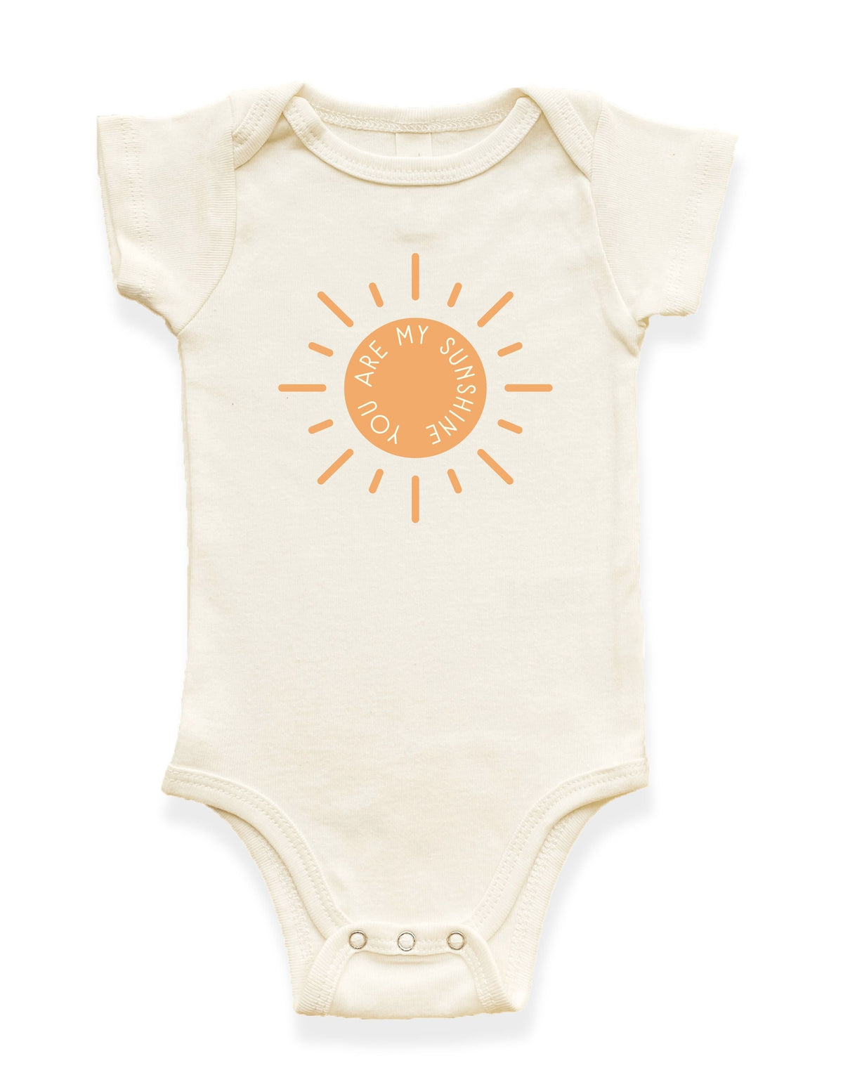 You Are My Sunshine Sun Organic Cotton Baby Bodysuit – Short Sleeve, 0–18M