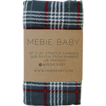 Load image into Gallery viewer, Mebie Baby Green Plaid Sustainable Bamboo Stretch Swaddle
